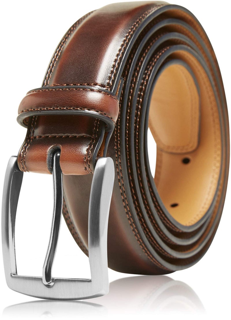 Access Denied Genuine Leather Dress Belts For Men - Mens Belt For Suits, Jeans, Uniform Brown Belt - Designed in the USA - Image 1